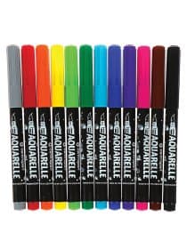 Маркеры-кисти акварельные 12 ЦВЕТОВ CENTROPEN "Aquarelle", линия письма 1-9 мм, 8683/12ET, 6 8683 1201