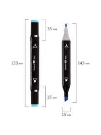 Маркеры для скетчинга двусторонние BRAUBERG ART DEBUT "BLACK", НАБОР 60 шт., пластиковый кейс, 152131