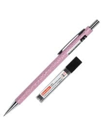 Карандаш механический 0,5 мм + грифели HB 12 штук на блистере, BRAUBERG "ROSE PINK", 181971