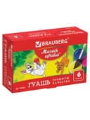Гуашь BRAUBERG "МАГИЯ ЦВЕТА", 6 цветов по 20 мл, 190555
