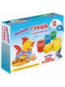 Гуашь ЮНЛАНДИЯ "ЮНЫЙ ВОЛШЕБНИК", 12 цветов по 20 мл, высшее качество, 191333