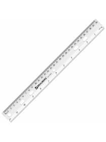 Линейка пластиковая 30 см, BRAUBERG "Crystal", прозрачная, 210284