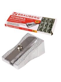 Точилка BRAUBERG "Style", металлическая клиновидная, в картонной коробке, 222484