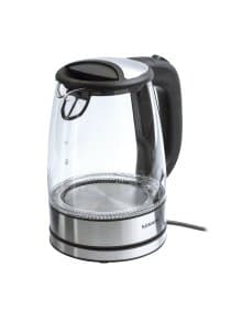 Чайник SONNEN KT-1788, 1,7 л, 2200 Вт, закрытый нагревательный элемент, стекло, черный, подсветка, 454349