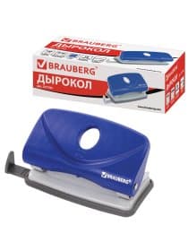 Дырокол BRAUBERG "Original", до 10 листов, синий, 227785
