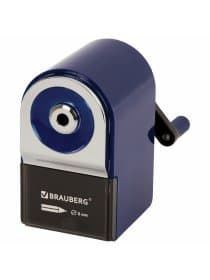 Точилка механическая BRAUBERG "ORIGINAL", для чернографитных и цветных карандашей, крепление к столу, корпус синий, 228480