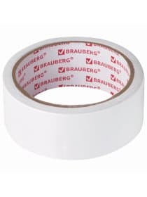 Клейкая двухсторонняя лента 38 мм х 10 м, БУМАЖНАЯ ОСНОВА, BRAUBERG, 229056