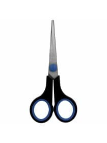 Ножницы BRAUBERG "Soft Grip", 140 мм, черно-синие, резиновые вставки, 3-сторонняя заточка, 230760