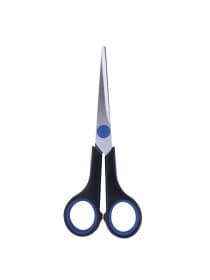 Ножницы BRAUBERG "Soft Grip", 165 мм, черно-синие, резиновые вставки, 3-сторонняя заточка, 230761