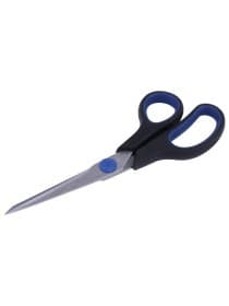 Ножницы BRAUBERG "Soft Grip", 190 мм, черно-синие, резиновые вставки, 3-сторонняя заточка, 230762