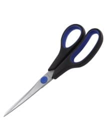 Ножницы BRAUBERG "Soft Grip", 216 мм, черно-синие, резиновые вставки, 3-х сторонняя заточка, 230763
