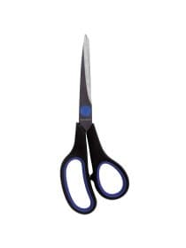 Ножницы BRAUBERG "Soft Grip", 216 мм, черно-синие, резиновые вставки, 3-х сторонняя заточка, 230763