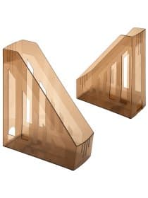 Лоток вертикальный для бумаг BRAUBERG "Contract" (260х85х300 мм), отверстия на торцах, тонированный, 230892