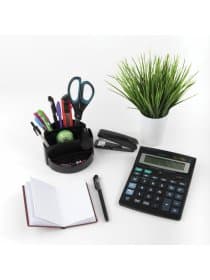 Подставка-органайзер BRAUBERG "Office", 133х133х80 мм, 8 отделений, черная, 237948