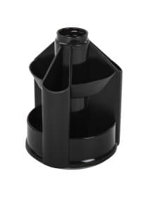Подставка-органайзер BRAUBERG MINI, 10 отделений, вращающаяся, 107х107х130 мм, черная, 238094