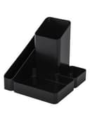 Подставка-органайзер BRAUBERG OFFICE STYLE, 4 отделения, 115х122х111 мм, черная, 238097