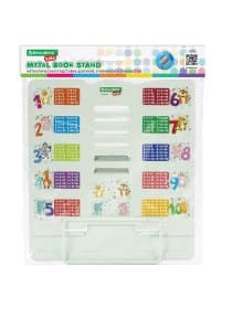 Подставка для книг и учебников большая BRAUBERG KIDS "Animals" с таблицей умножения, регулируемый угол наклона, металлическая, 238960
