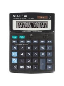Калькулятор настольный STAFF STF-888-14 (200х150 мм), 14 разрядов, двойное питание, 250182
