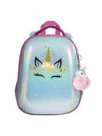 Ранец BRAUBERG SHINY, 2 отделения, с брелоком, "Сказочный единорог", 38х28х14 см, 270694