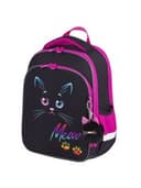 Ранец BRAUBERG QUADRO, 3 отделения, с брелоком, "Black cat", 37х28х18 см, 271358