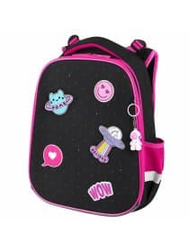 Ранец BRAUBERG PREMIUM, 2 отделения, с брелоком, "Space sweets", LED-ЛАМПОЧКИ, 38х29х16 см, 272020