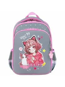 Ранец BRAUBERG QUADRO, 3 отделения, с брелоком, "Anime friends", 37х28х18 см, 272022