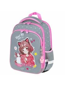 Ранец BRAUBERG QUADRO, 3 отделения, с брелоком, "Anime friends", 37х28х18 см, 272022