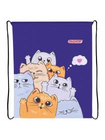 Мешок для обуви ПИФАГОР, 1 отделение, 42х34 см, "Кошачий привет", 272382