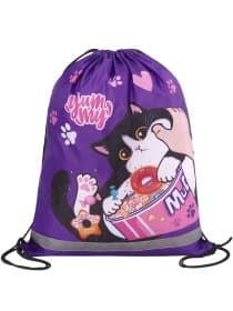 Мешок для обуви BRAUBERG KIDS, светоотражающая полоса, 46х36 см, "Sweet cheeks", 272390