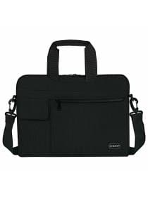 Сумка портфель HEIKKI NOVATION (ХЕЙКИ) с отделением для ноутбука 13-14", багажная лента, черная, 28х38х3 см, 272594