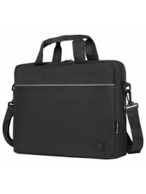 Сумка портфель BRAUBERG PRACTICAL с отделением для ноутбука 15,6", Grey line, черная, 29х40х7 см, 272604