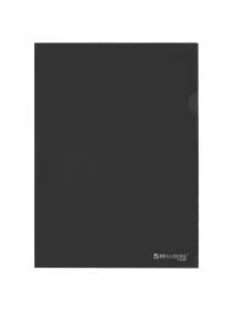 Папка-уголок прозрачная А4 BRAUBERG UNIVERSAL, черная, 0,10 мм, со штрихкодом, 273046