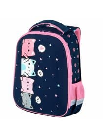 Ранец BRAUBERG KIDS START, 1 отделение, 2 кармана, "Четыре котика", 35х26х13 см, 273150
