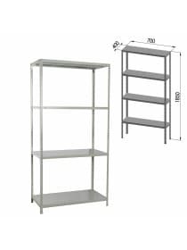 Стеллаж металлический BRABIX "MS-185/40/70-4", 1850х700х400 мм, 4 полки, 291103, S241BR354402