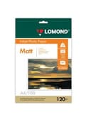 Фотобумага матовая, А4, 120 г/м2, односторонняя, 100 листов, LOMOND, 0102003