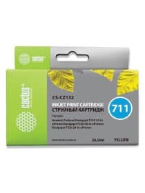 Картридж струйный CACTUS (CS-CZ132) для плоттеров HP DesignJet T120/T520, желтый