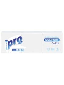 Салфетки бумажные 500 шт., 23х23 см, PROtissue COMFORT, "Big Pack", белые, КОМПЛЕКТ 10 пачек, С211
