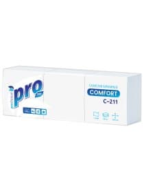 Салфетки бумажные 500 шт., 23х23 см, PROtissue COMFORT, "Big Pack", белые, КОМПЛЕКТ 10 пачек, С211