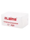 Салфетки бумажные 400 шт., 24х24 см, "Big Pack", белые, 100% целлюлоза, LAIMA, 114724