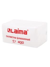 Салфетки бумажные 400 шт., 24х24 см, "Big Pack", белые, 100% целлюлоза, LAIMA, 114724