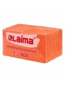 Салфетки бумажные 400 шт., 24х24 см, "Big Pack", оранжевые, 100% целлюлоза, LAIMA, 114729