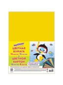 Набор картона и бумаги А4 немелованный (белый картон 2 л., цветной картон 16 л. 8 цв., цветная бумага 16 л. 16 цв.), ЮНЛАНДИЯ, 115165