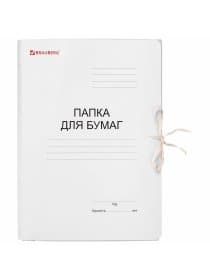 Папка для бумаг с завязками картонная мелованная BRAUBERG, гарантированная плотность 320 г/м2, до 200 листов, 121513