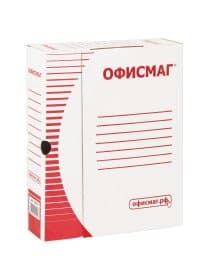 Короб архивный с клапаном А4 (260х325 мм), 75 мм, до 700 листов, плотный, микрогофрокартон, БЕЛЫЙ, ОФИСМАГ, 123017