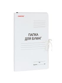 Папка для бумаг с завязками картонная мелованная ОФИСМАГ, гарантированная плотность 320 г/м2, до 200 листов, 124568