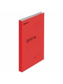 Скоросшиватель картонный мелованный BRAUBERG, гарантированная плотность 360 г/м2, красный, до 200 листов, 124575