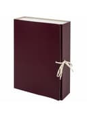 Короб архивный (240х330 мм), 80 мм, 2 завязки, бумвинил, до 700 листов, бордовый, STAFF, 126900