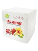 Салфетки бумажные 100 штук, 24х24 см, LAIMA, белые, 100% целлюлоза, 126907