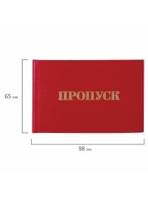 Бланк документа "Пропуск", 65х98 мм, STAFF, 129143