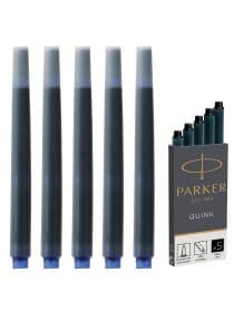 Картриджи чернильные PARKER "Cartridge Quink", КОМПЛЕКТ 5 штук, черные, 1950382